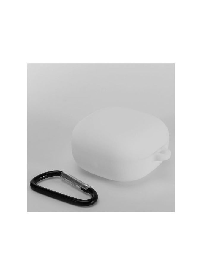 ELMO3EZZ Silicone Case for Samsung Galaxy Buds live for Women Girl Cute Soft Rubber Gel Protective Slim Cover with Lock(White) - Image 2