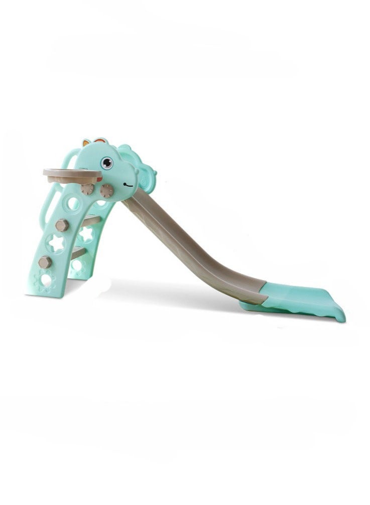 فول جوي زحليقة أطفال صغيرة 2 في 1 مع حلقة كرة سلة، زحليقة قابلة للطي للأطفال الصغار والأولاد والبنات والمتسلقين، ألعاب داخلية وخارجية - Image 1