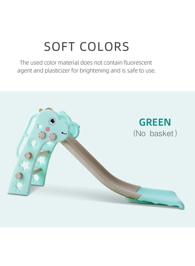 فول جوي زحليقة أطفال صغيرة 2 في 1 مع حلقة كرة سلة، زحليقة قابلة للطي للأطفال الصغار والأولاد والبنات والمتسلقين، ألعاب داخلية وخارجية - Image 4