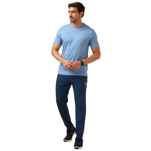 Van Heusen Men Smart Tech Trackpant - Cotton Rich - Easy Stain Release,Anti Stat, Ultra Soft_Blue Lagoon_L - Image 5