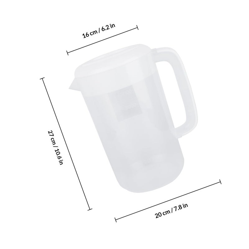 Food Grade Plastic Cold Water Pitcher With Lid 4000ml For Home And Beverage Serving - Image 3