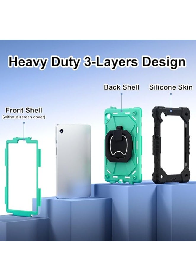 general Tablet Case Galaxy Tab A9 8.7 Inch Case Compatible with Samsung Galaxy Tab A9 8.7 Inch SM-X110/X115/X117 Rugged Shockproof Cover, Case W 360 Swivel Stand + Hand Strap + Shoulder Strap - Image 3