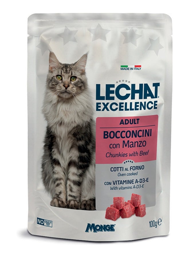 Monge LeChat Excellence Adult Chunkies with Beef 24*100g