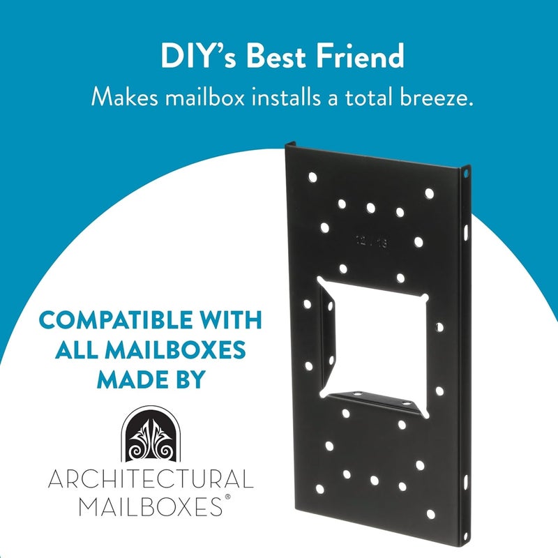 ARCHITECTURAL MAILBOXES UMBS0B06AM Mounting Board, Steel Accessory, No Size, Black - Image 1
