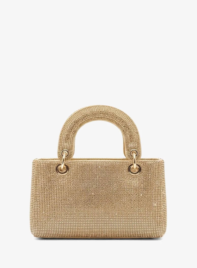 Viny Viny Women's Crystal Rhinestone Top Handle Bag – Fully Embellished Mini Evening Handbag