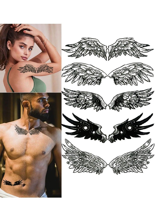 2 Piece Waterproof Temporary Fake Tattoo Stickers Black，Temporary Tattoo Waterproof Long-lasting Word Tattoos Temporary - Image 1