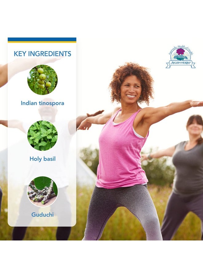 Ayush Herbs - Flucomune Allnatural Ayurvedic Herbal Supplement Promotes Healthy Lung  Nasal Function Doctorformulated 90 Vegetarian Capsules - Image 1