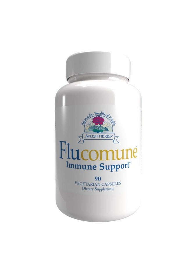 Ayush Herbs - Flucomune Allnatural Ayurvedic Herbal Supplement Promotes Healthy Lung  Nasal Function Doctorformulated 90 Vegetarian Capsules - Image 1
