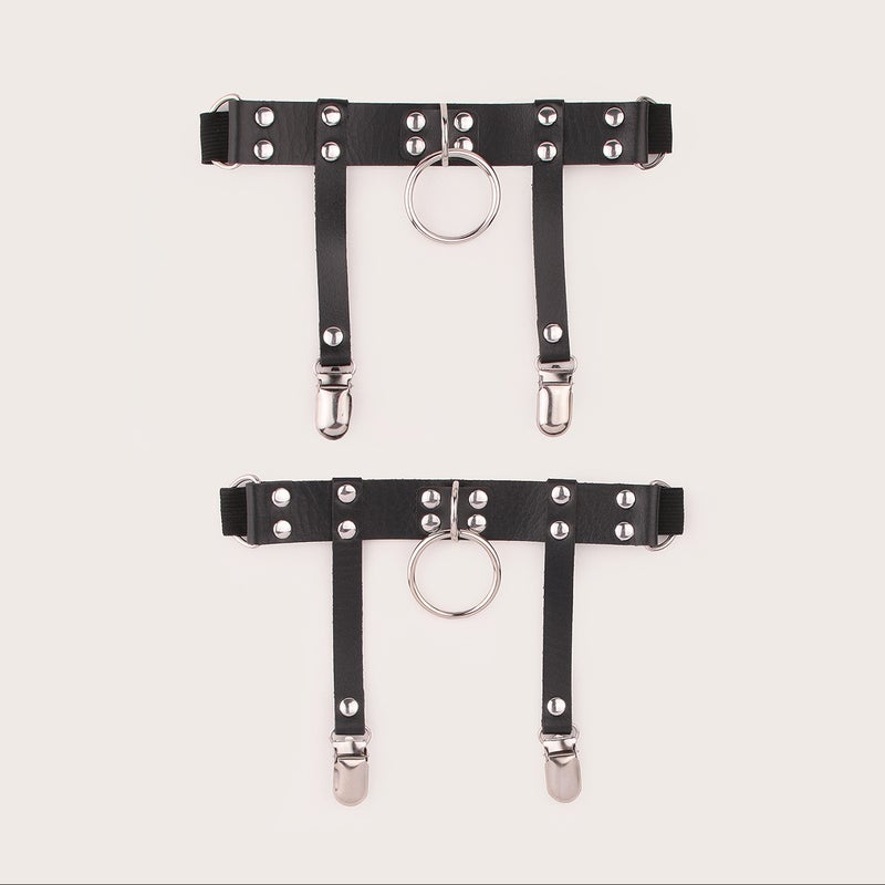 New Loop Punk Handsome Ladies Garter Buckle Metal Leather Y2K Girl Leg Ring Garter Manufacturers - Image 1