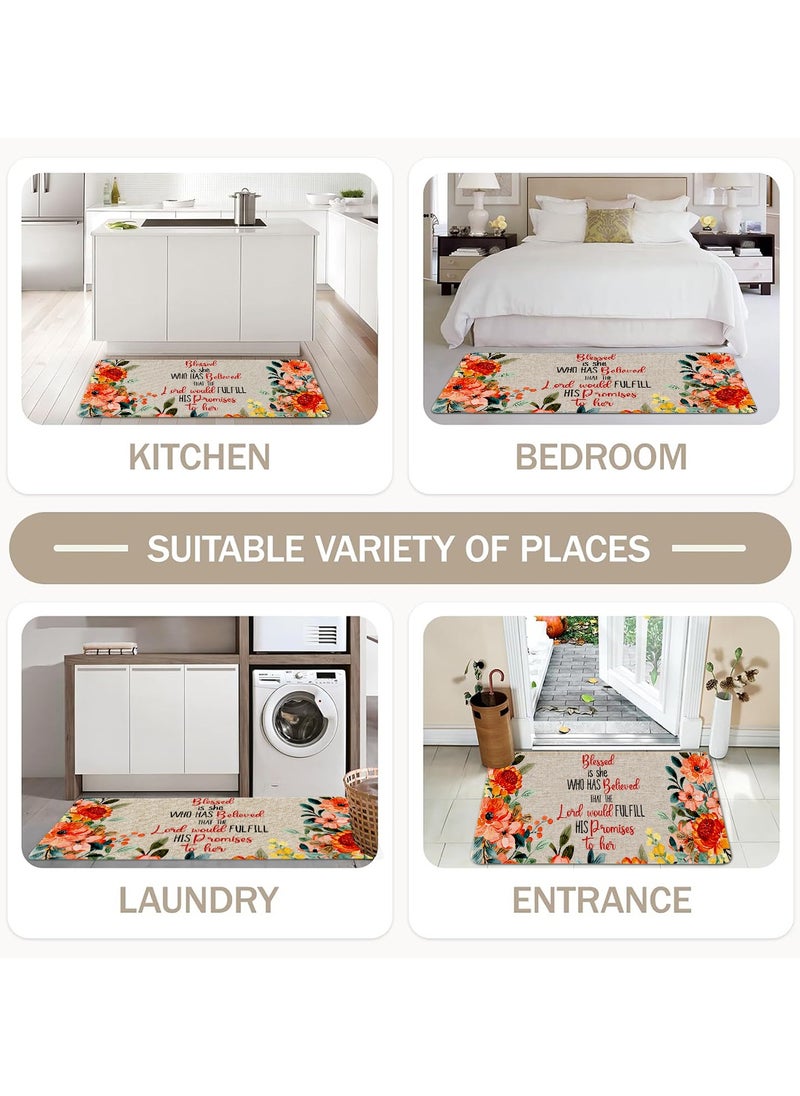 Generic 2 PCS Kitchen Floor Mats Rugs Set, Cushion Floor Carpet, Waterproof, Oil Resistant and Anti-Fatigue PU Standing Mat for Kitchen, Floor, Office, Sink, Laundry 45*75CM+45*120CM  - Image 4