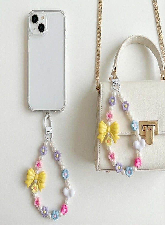 D Care World Universal Beaded Strap, Cute Flowers Vintage Aesthetic Chain, Lanyard Wrist Strap Accessories for HandBags Key Pendants Decor (Multi) - Image 5