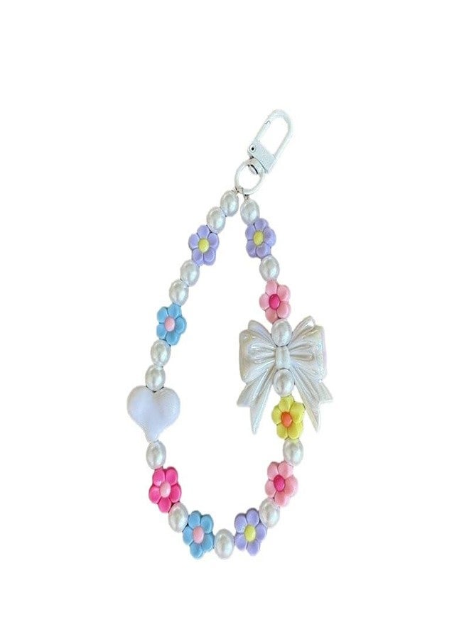 D Care World Universal Beaded Strap, Cute Flowers Vintage Aesthetic Chain, Lanyard Wrist Strap Accessories for HandBags Key Pendants Decor (Multi) - Image 1