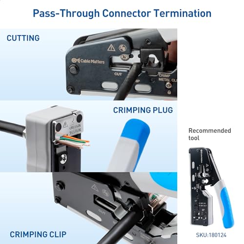 Cable Matters كابل ماترز 20-عبوة 23-24AWG موصل RJ45 محمي Cat8 مع شريط تحميل وأحذية تخفيف الضغط، مطلية بالذهب 50µ، موصلات RJ45 تمرير Cat 8، غير متوافقة مع كابل 22AWG - Image 4