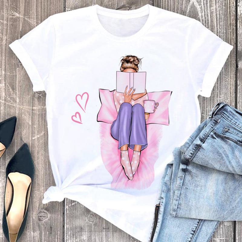 Cross-border European and American popular printed short-sleeved T-shirt for women - Image 1