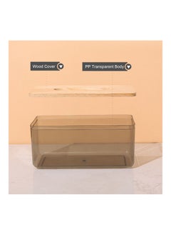 NIBEMINENT Paper Towel Dispenser Wood Tissue Box Cover Holder Pink 23.00 x 10.00 13.00cm  - Image 2
