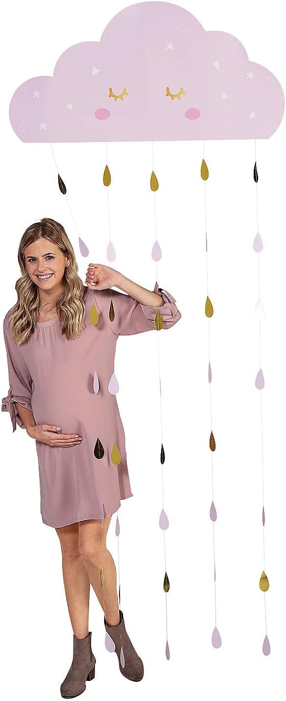 Fun Express Pink Cloud Baby Shower Doorway Curtain