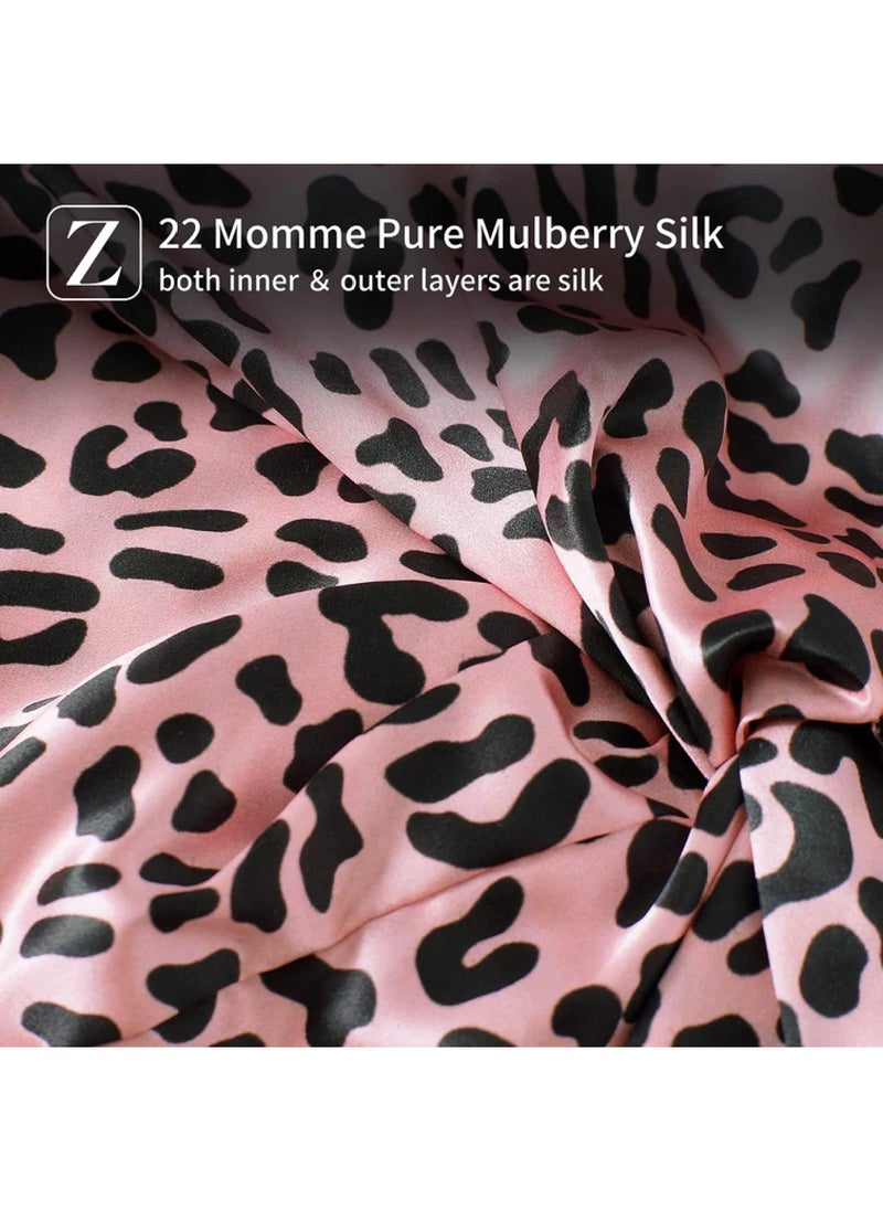 ZIMASILK 22 Momme Silk Sleep Cap Leopard Print  - Image 2