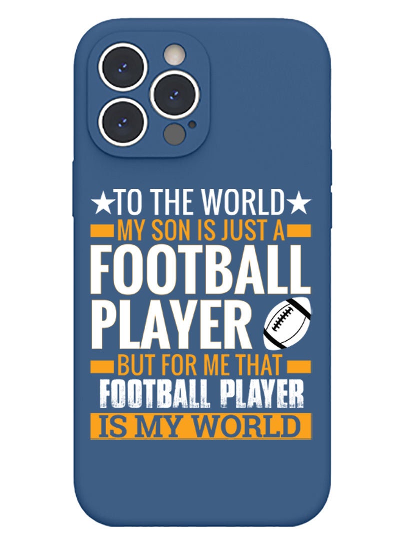 Theodor Protective Slim Fit Case Liquid Silicone Cover with Full Body Protection Anti-Scratch Shockproof Case For iPhone 12 Pro Max Blue  - Football player copy - Image 1