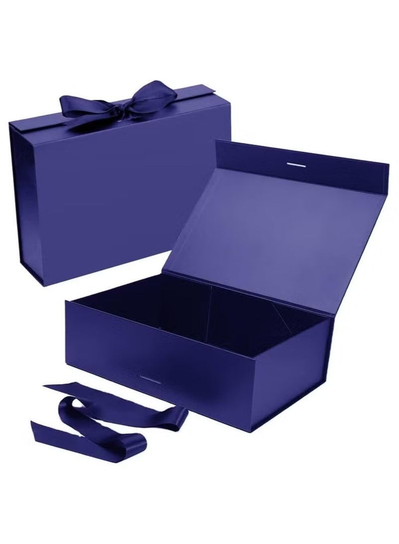 Neox Gift Box,33*25*12cm Blue Large Gift Box with Ribbon, Luxury Magnetic Empty Gift Boxes,Folding Gift Boxes for Presents With Lid, Suitable for Festival, Birthday, Anniversary, Large Gift Boxes with Lid Ribbon and Magnetic Closure for Wrapping Gifts Folding Gift Boxes for Presents With Lid, Suitable for Festival, Birthday, Anniversary - Image 3