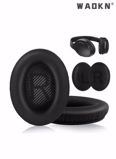 وسائد Bose طقم وسادات أذن بديلة ، وسادات أذن بديلة لمجموعة وسائد الأذن Bose Quiet Comfort 35 متوافقة مع سماعات Bose QC 35/35 II مصنوعة من رغوة الذاكرة الجلدية البروتينية (أسود)