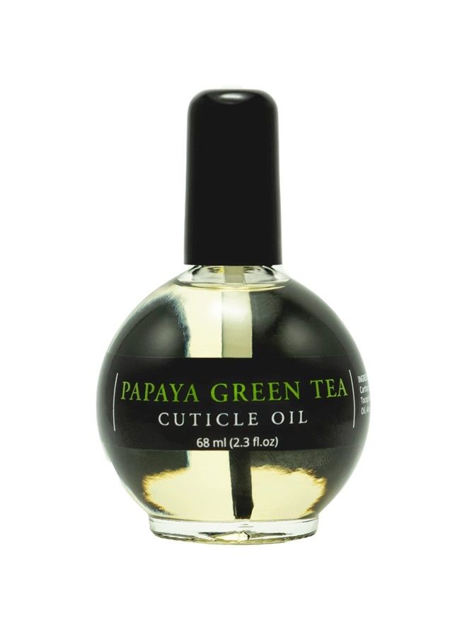ELLIE CHASE Moisturizing Cuticle & Nail Care Oil 2.3 Fl Oz - Papaya Green Tea Scented – Infused with Jojoba Oil, Aloe, Vitamin E – Nail & Cuticle Hydration, Repair, Moisturizer, Strengthener, Growth