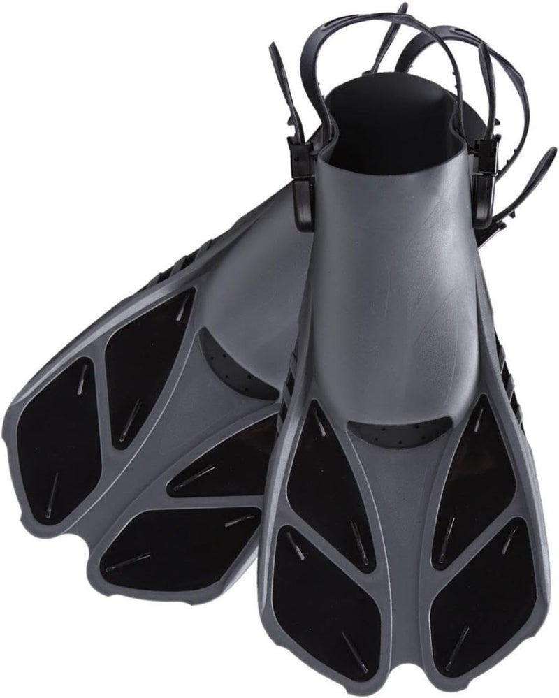 MUGATH Swim Training Fins ,Diving Fins, Flippers for Snorkeling, Swimming Fins ,Swim Leg Fins,Adjustable Flipper Fins for Adults Men/Women, Teens, Lightweight & Compact for Travel (ML/XL) Black - Image 1