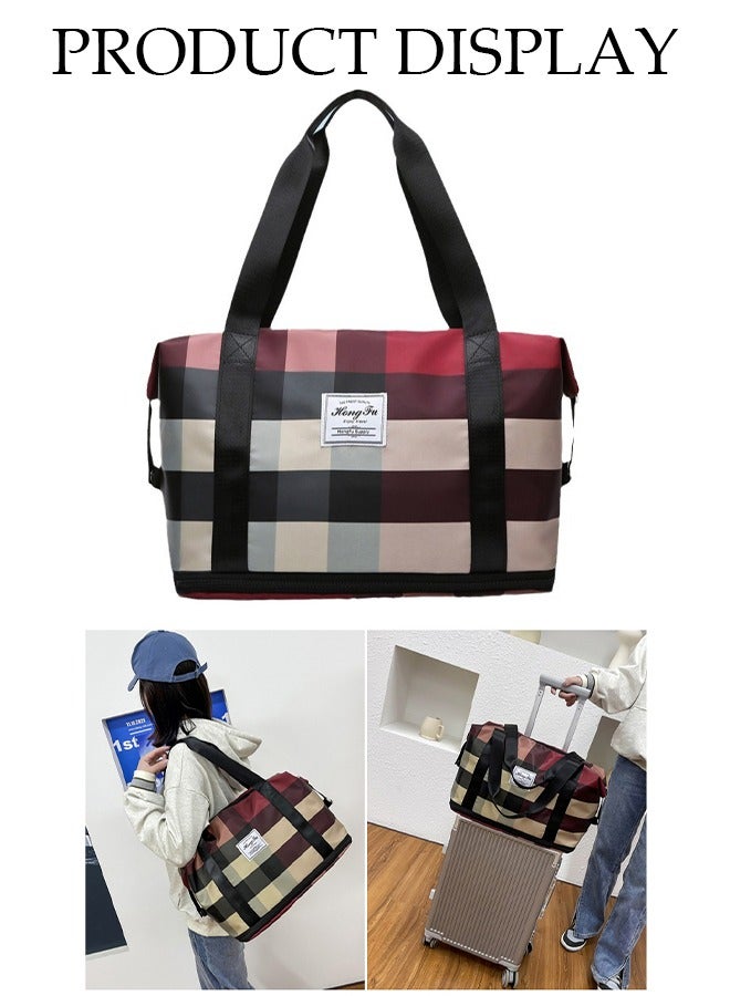 DUNISO Foldable wet and dry dual-use handbag, fitness bag, travel bag, large capacity foldable travel bag, lightweight and waterproof carry on luggage bag for travel - Image 4