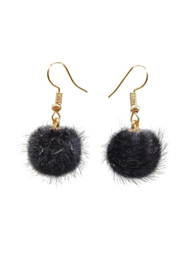 Y2k Cute Girl Winter Plush Ball Earrings Temperament Ear Hook Short Ball Net Red Earrings