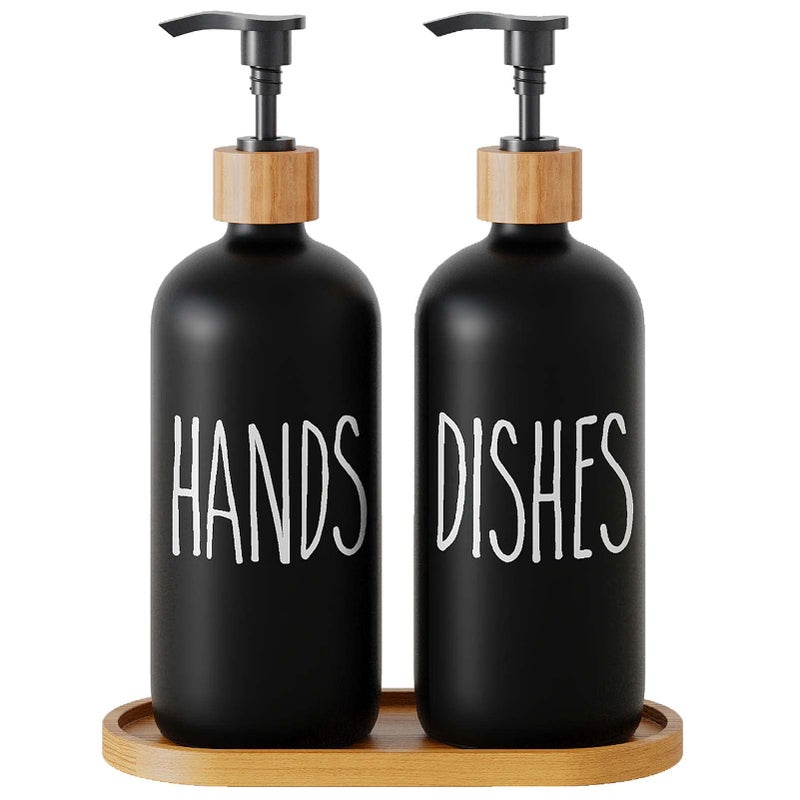 Aeakey Soap Dispenser Dish Soap Dispenser For Kitchen Sink.Glass Hand Soap Dispenser  Modern Farmhouse Decor Dish Soap Dispenser For Bathroom Kitchen Sink Decor - Image 1