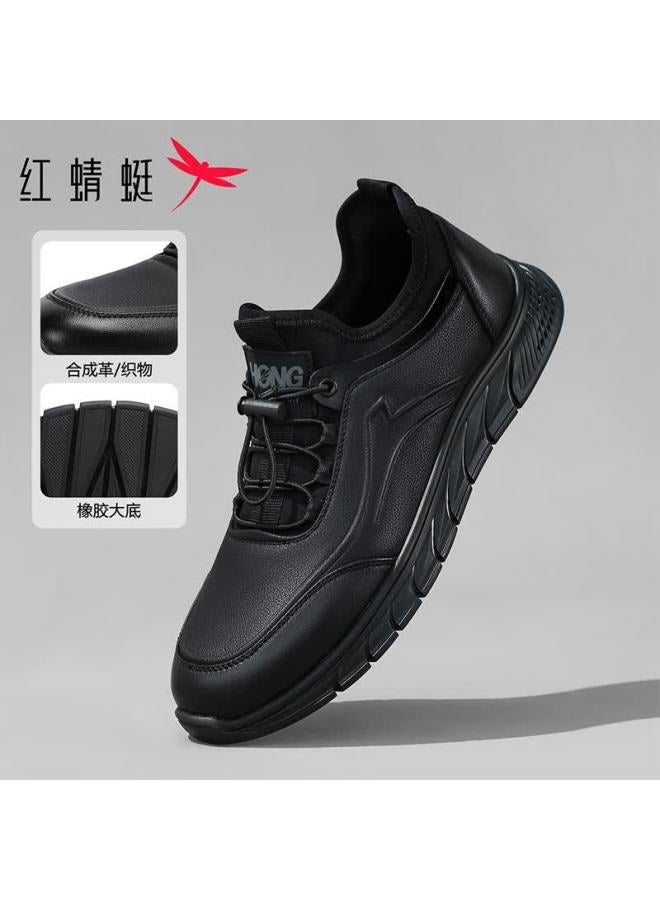 Red Dragonfly Men's Autumn Casual Lightweight Perforated Breathable Commuter Shoes Wpa25025 Black 43