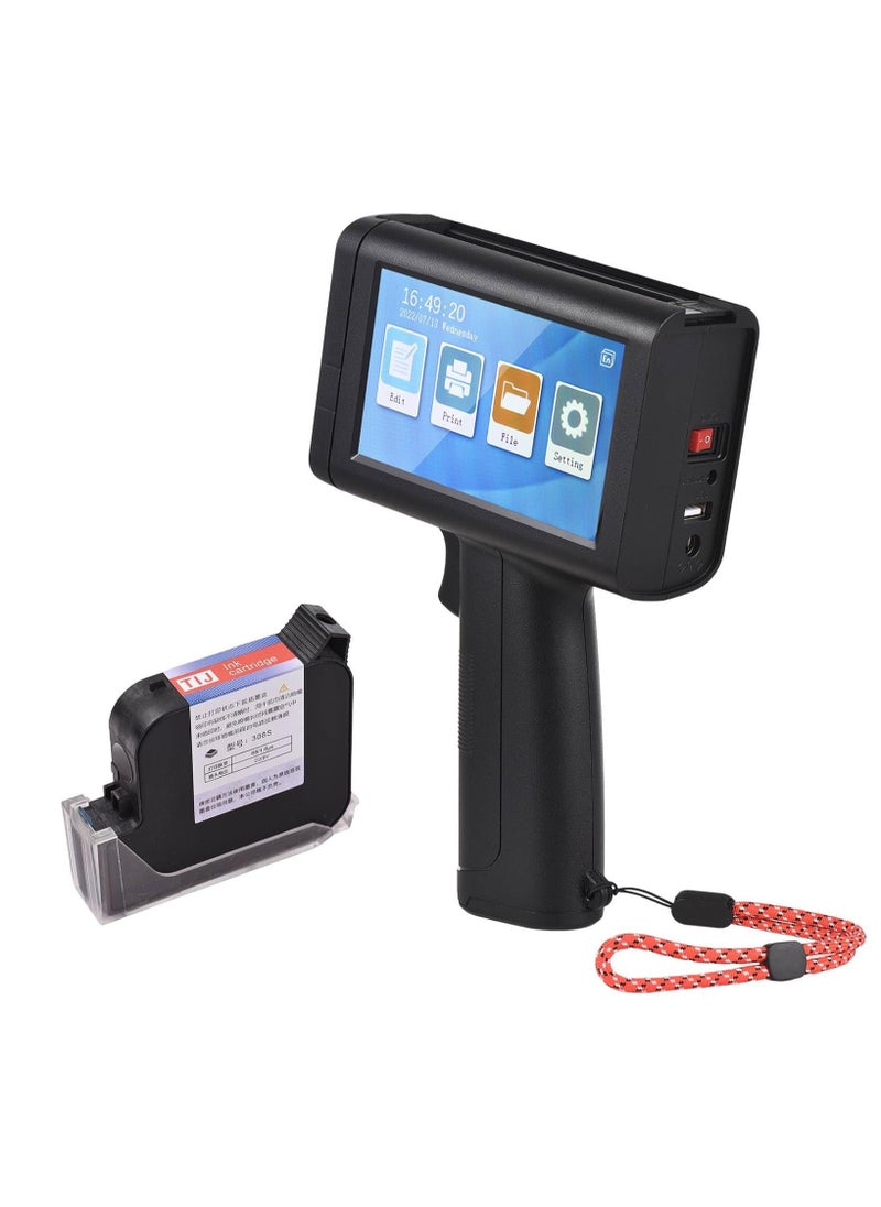 Bisofice - Bisofice Portable Handheld Printer Hand Inkjet Printer Code Printer with 4.3 Inch Touch Screen, 600 DPI, Quick Drying Ink Cartridge for Label/Production Date/Barcode/Brand/Logo/Graphic - Image 1