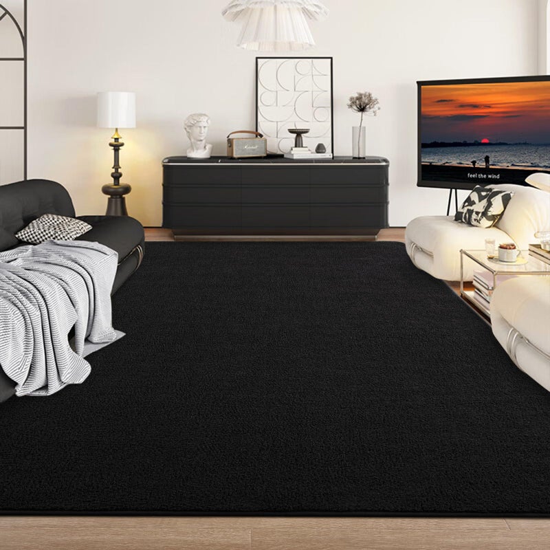 Zedrew Black Area Rugs for Bedroom Living Room, 4x6 Feet Indoor Memory Foam Rug, Modern Washable Rugs for Kids Boys Girls Room, Dorm Bedside Shag Carpets for Home Decor - Image 2