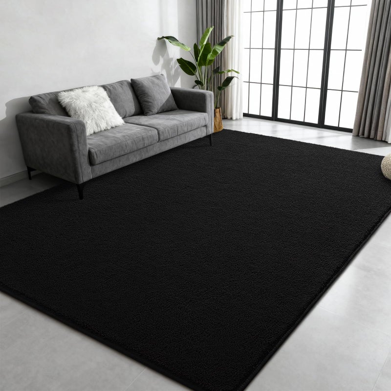 Zedrew Black Area Rugs for Bedroom Living Room, 4x6 Feet Indoor Memory Foam Rug, Modern Washable Rugs for Kids Boys Girls Room, Dorm Bedside Shag Carpets for Home Decor - Image 4