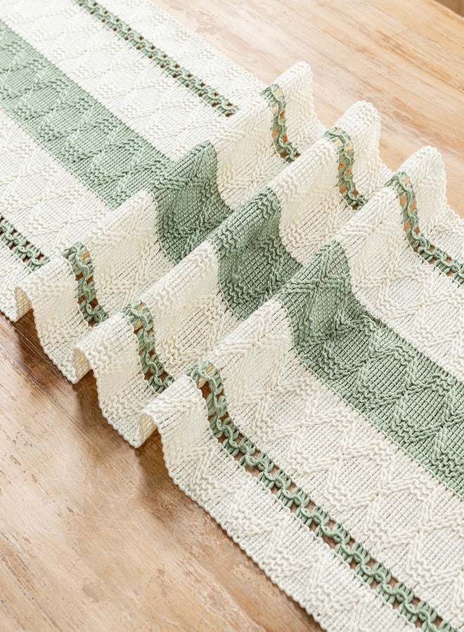 Fancy Homi Sage Green Table Runner 90 Inches Long Boho Macrame Table Runner for Home Decor, Farmhouse Table Runners with Tassels for Party Bohemian Rustic Bridal Shower Dining Decor 12x90 Inches - Image 5