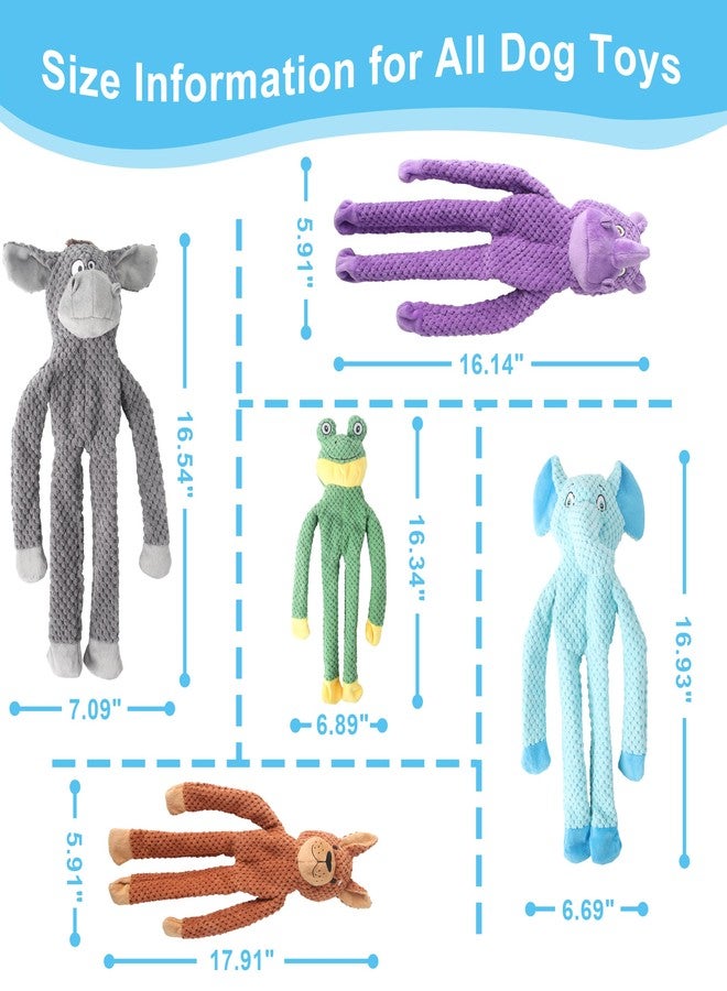 PELTEFLU Dog Squeak Toys for Small, Medium & Large Dogs, Durable Chew Toy for Teething and Chewing, Tough Interactive Puppy Toy, 5-Pack, for Dogs - Image 2