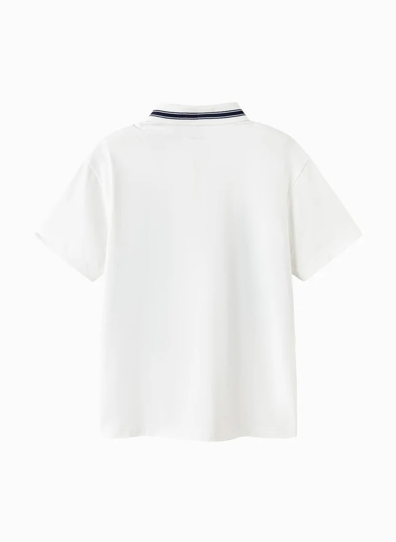 Balabala Blue/White Kids Boys Lapel short-sleeved T-shirt for Men | Best Price UAE