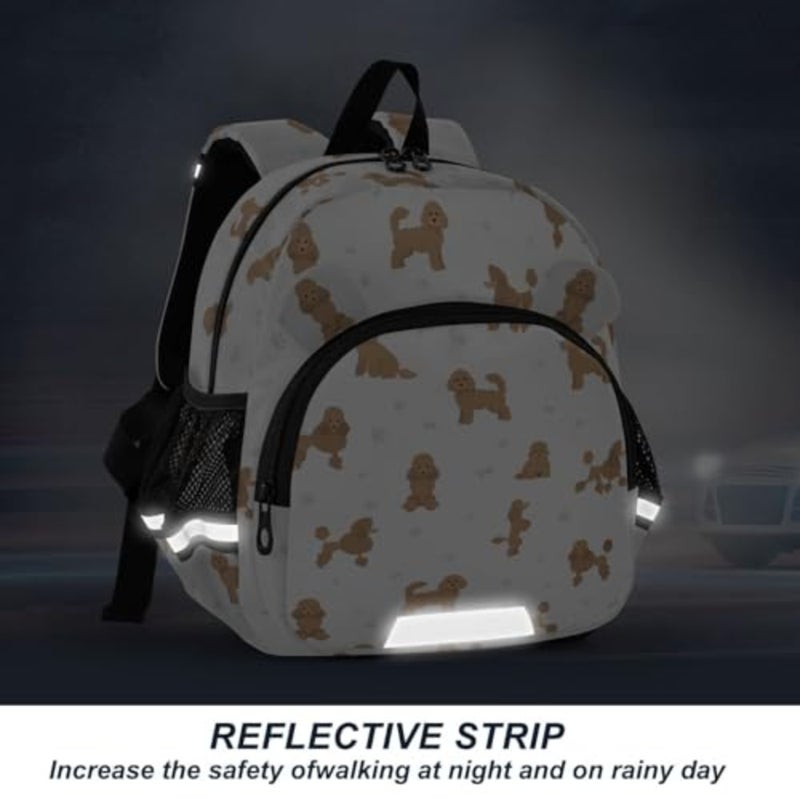 Miniature Poodle Dog Backpack Leash Preschool Backpack Toddler Backpacks for Girls Boys 3-6 Anti-Lost Baby Harness M - Image 5