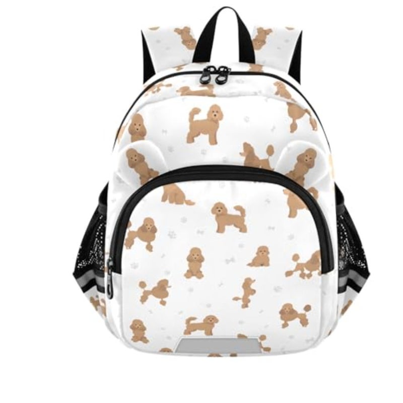 Miniature Poodle Dog Backpack Leash Preschool Backpack Toddler Backpacks for Girls Boys 3-6 Anti-Lost Baby Harness M - Image 1