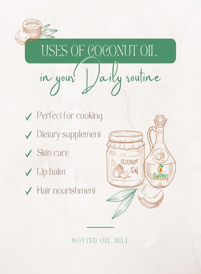 Govind 100% Natural & Pure Soul, Cold-Pressed Coconut Oil | Health & Beauty | Skin care | Edible Grade - Natural Moisturizer & Cooking Oil | 500ML - Image 2