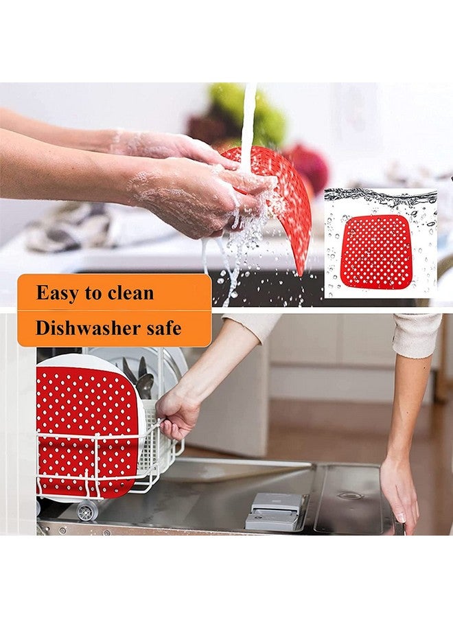 Trifecta Silicone Air Fryer Liners Non Stick and Easy Clean Air Fryer mats, Pad, Accessories Parchment Paper Replacement for Air Fryer Basket Air Frying, Steaming and Oven Baking Pack - 2 (Square - 7.5 IN) - Image 4