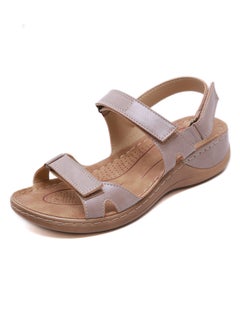 Loquat Women's Casual Stylish Thick Soled Non Slip Sandals Platform Shoes Apricot  - Image 1