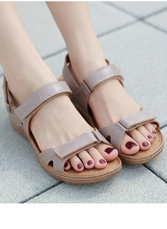 Loquat Women's Casual Stylish Thick Soled Non Slip Sandals Platform Shoes Apricot  - Image 2