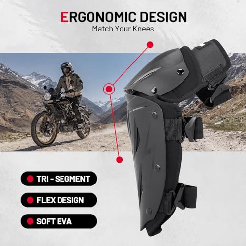 Tanden Motorcycle Knee Pads for Men Knee and Shin Guards, Motorcycle Leg Protection Armor Motocross Knee Guards Dirt Bike Pads Adjustable Crashproof Adults Protective Gear - Image 4