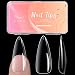 Ranrose Long Almond Nail Tips 240pcs Stiletto Soft Gel False Nails 12 Sizes Clear Full Cover Almond Shaped Press on Nail for Nail Extensions - Image 2