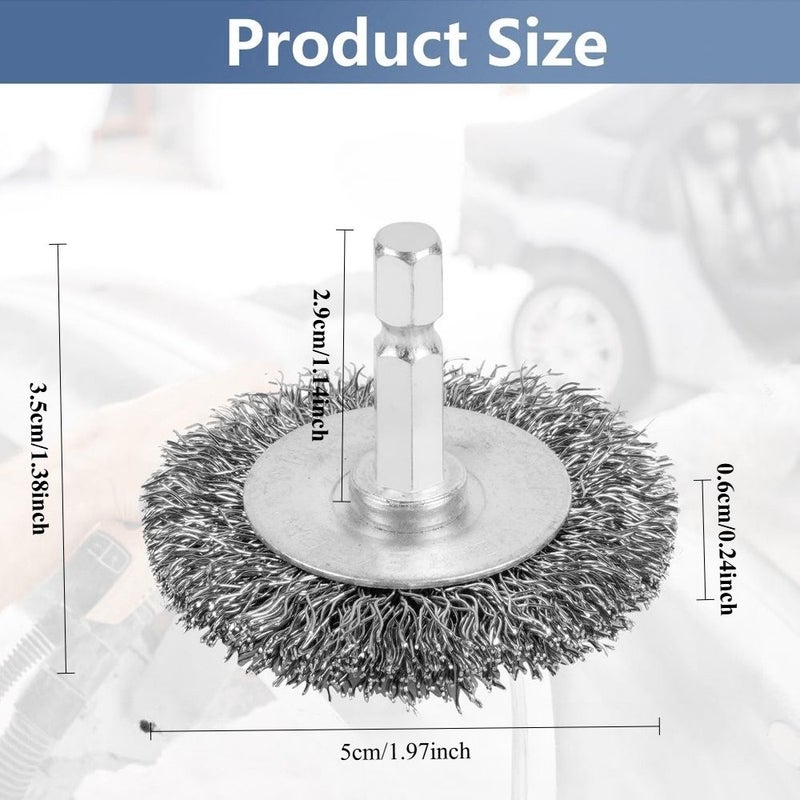 10pcs Hex Shank Wire Wheel Brush for Drill Metal Nonmetal Surfaces - Image 4