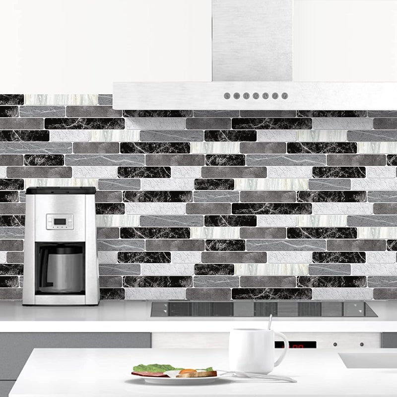 WENMER Kitchen Peel and Stick Backsplash Wallpaper Waterproof Bathroom Wall Paper Self Adhesive Removable Wallpaper for Kitchen Backsplash Tile Contact Paper for Countertop 177x 236 - Image 2