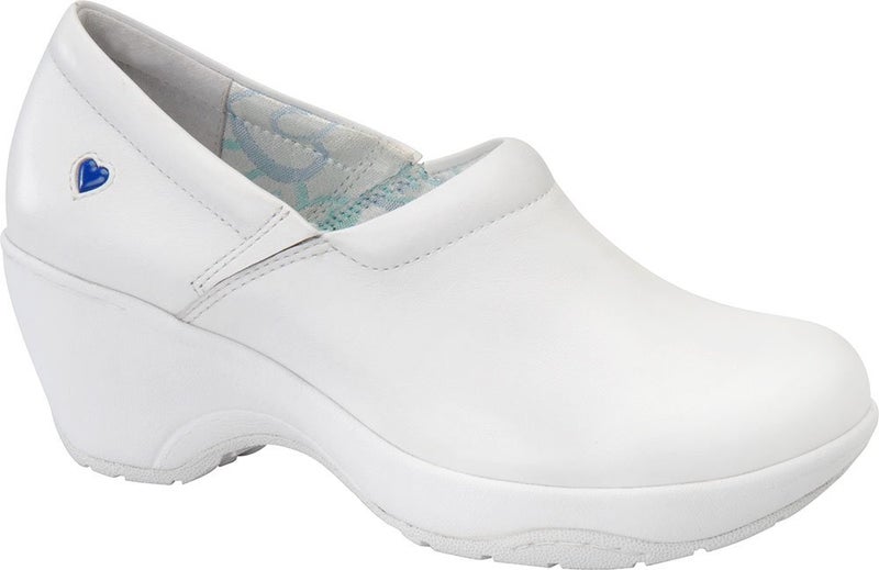 Nurse Mates Women's Bryar Slip-On Clog Shoes White Leather - Image 2
