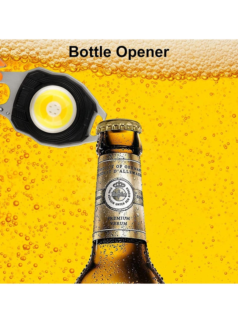 ELTRAZONE Mini Portable Work Light 800 Lumen Rechargeable Torch Keyring Inspection Lights with Bottle Opener, Magnetic Base, for Camping/Repairing/Emergency (2 Pieces) - Image 4