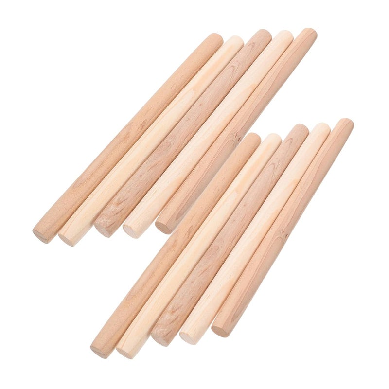 10 قطعة من قضبان الداول الخشبية الصلبة مقاس 6 مم × 30 مم، أعواد مستديرة مقطوعة مسبقًا للحرف اليدوية وديكور المنزل - Image 2