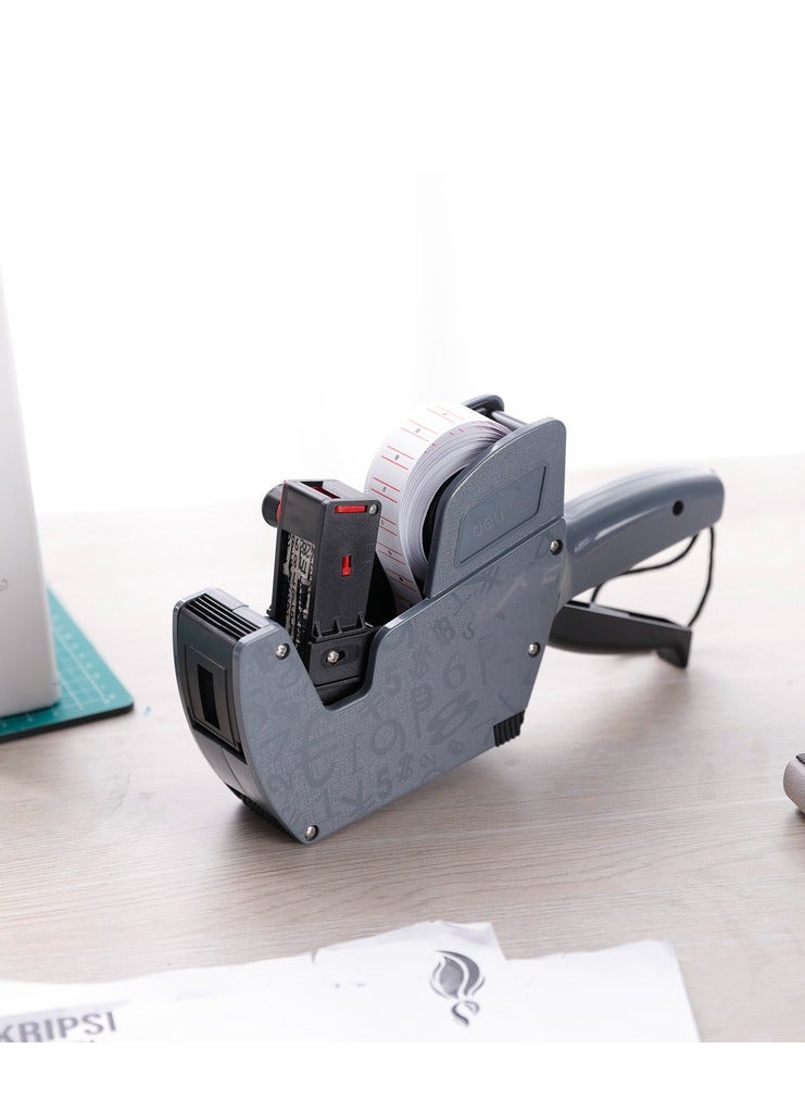 ديلي آلة وضع بطاقات الأسعار من Deli E7504 – خط واحد، 8 خانات، لون رمادي – أداة قوية ومتينة مصنوعة من ABS والمعدن لوضع بطاقات الأسعار في المتاجر والمكاتب والاستخدامات التجارية. - Image 4